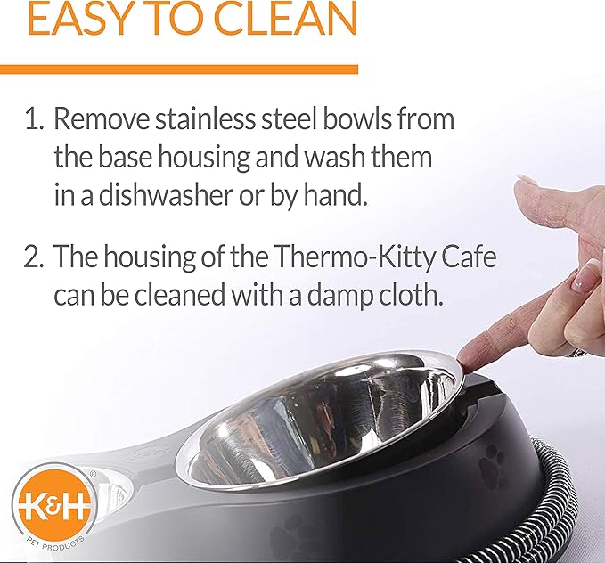 Easy Cleaning and Maintenance K&H Best cat food and water bowls